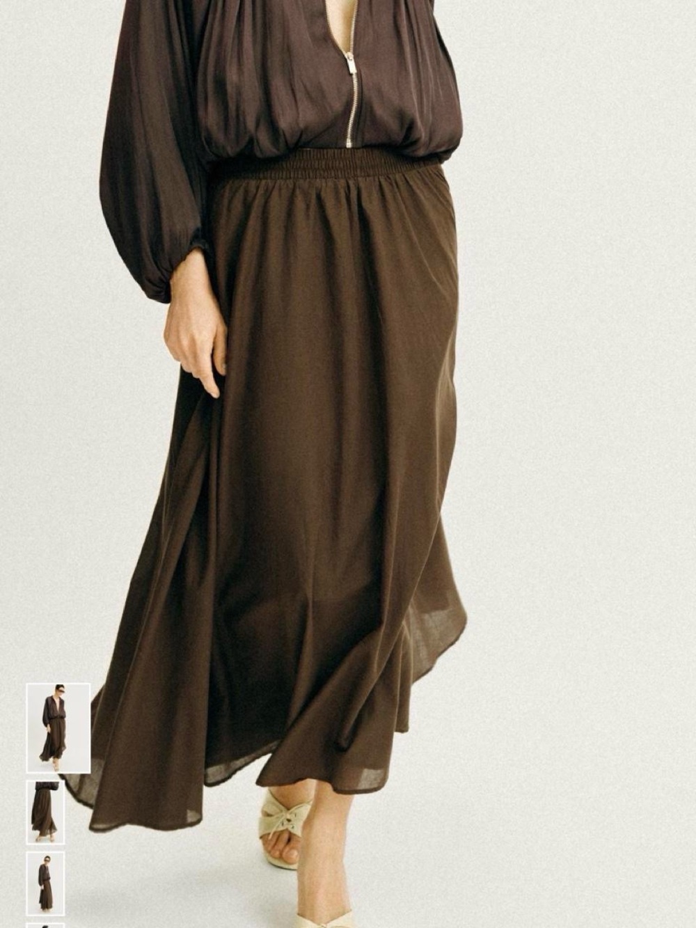 Zara Chocolate Brown Maxi Skirt